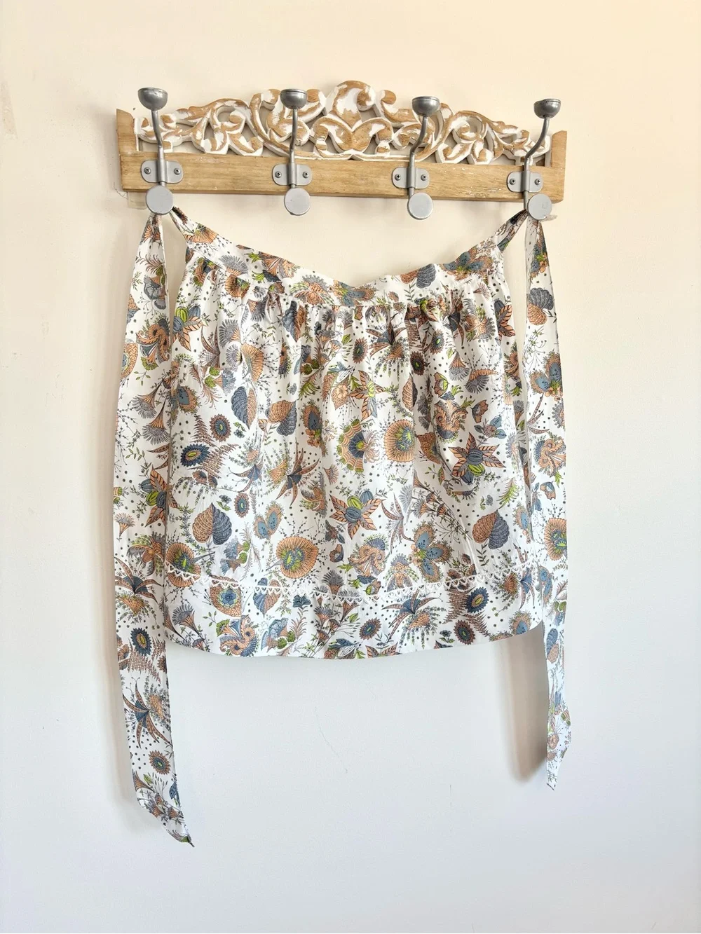 Vintage 70’s Handmade Half Apron Botanical Kitsch